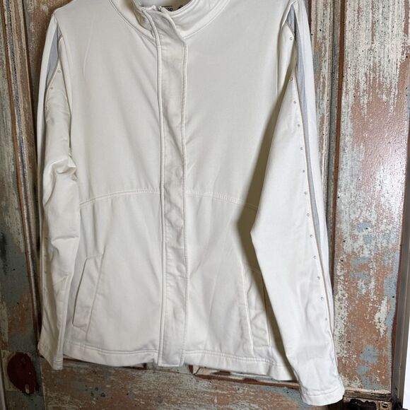 Izod Golf XFG Women's Jacket Coat Size L Large Ivory Retro Vibe Cool - Picture 2 of 16